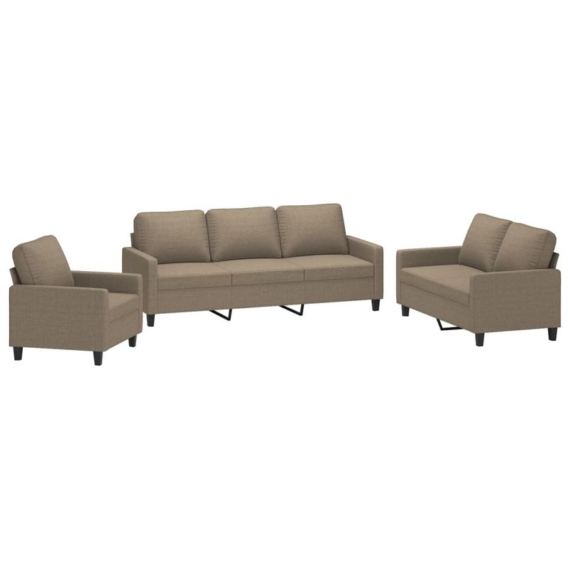 Casa si Gradina - Mobilier - Seturi de mobilier - Seturi living - Set de canapea cu perne, 3 piese, textil, gri taupe, model 1 - Infinity.ro