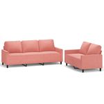 Casa si Gradina - Mobilier - Seturi de mobilier - Seturi living - Set de canapele cu perne, 2 piese, catifea, roz - Infinity.ro