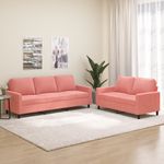 Casa si Gradina - Mobilier - Seturi de mobilier - Seturi living - Set de canapele cu perne, 2 piese, catifea, roz - Infinity.ro
