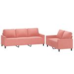 Casa si Gradina - Mobilier - Seturi de mobilier - Seturi living - Set de canapele cu perne, 2 piese, catifea, roz - Infinity.ro