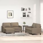 Casa si Gradina - Mobilier - Seturi de mobilier - Seturi living - Set de canapea cu perne, 3 piese, textil, gri taupe, model 2 - Infinity.ro