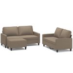 Casa si Gradina - Mobilier - Seturi de mobilier - Seturi living - Set de canapea cu perne, 3 piese, textil, gri taupe, model 2 - Infinity.ro