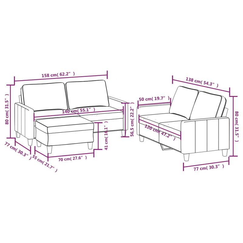 Casa si Gradina - Mobilier - Seturi de mobilier - Seturi living - Set de canapea cu perne, 3 piese, textil, gri taupe, model 2 - Infinity.ro