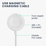 Laptop, Telefoane si Tablete - Telefoane mobile si accesorii - Accesorii Telefoane - Cabluri si adaptoare telefoane - Cablu de alimentare kwmobile pentru Fossil Gen 6/Gen 5/Gen 4, Plastic, Alb, 58644.02 - Infinity.ro