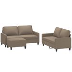 Casa si Gradina - Mobilier - Seturi de mobilier - Seturi living - Set de canapea cu perne, 3 piese, textil, gri taupe, model 2 - Infinity.ro