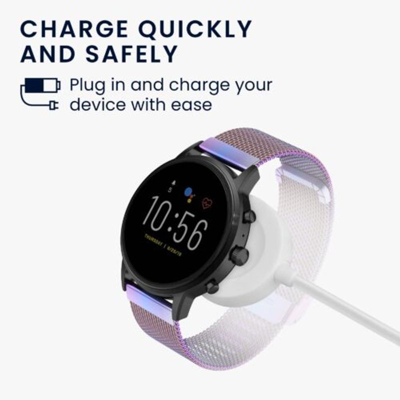 Laptop, Telefoane si Tablete - Telefoane mobile si accesorii - Accesorii Telefoane - Cabluri si adaptoare telefoane - Cablu de alimentare kwmobile pentru Fossil Gen 6/Gen 5/Gen 4, Plastic, Alb, 58644.02 - Infinity.ro