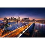 Casa si Gradina - Decoratiuni - Tapet - Tablou canvas Pod Brooklin, Manhattan, apus de soare, 90 x 60 cm - Infinity.ro