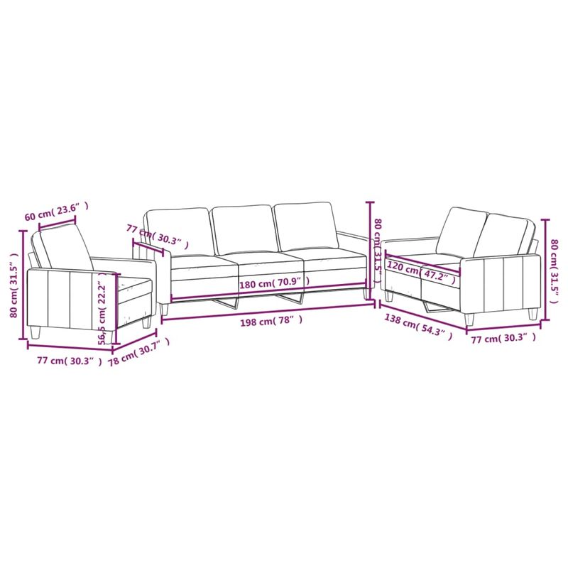 Casa si Gradina - Mobilier - Seturi de mobilier - Seturi living - Set de canapele cu perne, 3 piese, piele ecologica, gri, model 1 - Infinity.ro