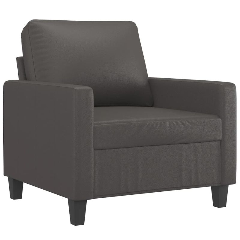 Casa si Gradina - Mobilier - Seturi de mobilier - Seturi living - Set de canapele cu perne, 3 piese, piele ecologica, gri, model 1 - Infinity.ro