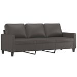 Casa si Gradina - Mobilier - Seturi de mobilier - Seturi living - Set de canapele cu perne, 3 piese, piele ecologica, gri, model 1 - Infinity.ro