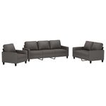 Casa si Gradina - Mobilier - Seturi de mobilier - Seturi living - Set de canapele cu perne, 3 piese, piele ecologica, gri, model 1 - Infinity.ro