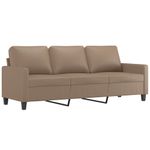 Casa si Gradina - Mobilier - Seturi de mobilier - Seturi living - Set de canapele cu perne, 3 piese, piele ecologica, cappuccino, model 2 - Infinity.ro