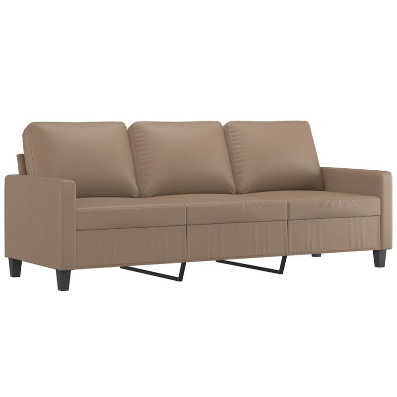 Casa si Gradina - Mobilier - Seturi de mobilier - Seturi living - Set de canapele cu perne, 3 piese, piele ecologica, cappuccino, model 2 - Infinity.ro