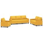 Casa si Gradina - Mobilier - Seturi de mobilier - Seturi living - Set de canapele cu perne, 3 piese, textil, galben deschis, model 1 - Infinity.ro