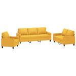 Casa si Gradina - Mobilier - Seturi de mobilier - Seturi living - Set de canapele cu perne, 3 piese, textil, galben deschis, model 1 - Infinity.ro