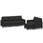 Casa si Gradina - Mobilier - Seturi de mobilier - Seturi living - Set de canapele cu perne, 3 piese, textil, negru, model 3 - Infinity.ro