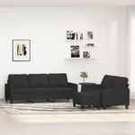 Casa si Gradina - Mobilier - Seturi de mobilier - Seturi living - Set de canapele cu perne, 3 piese, textil, negru, model 3 - Infinity.ro