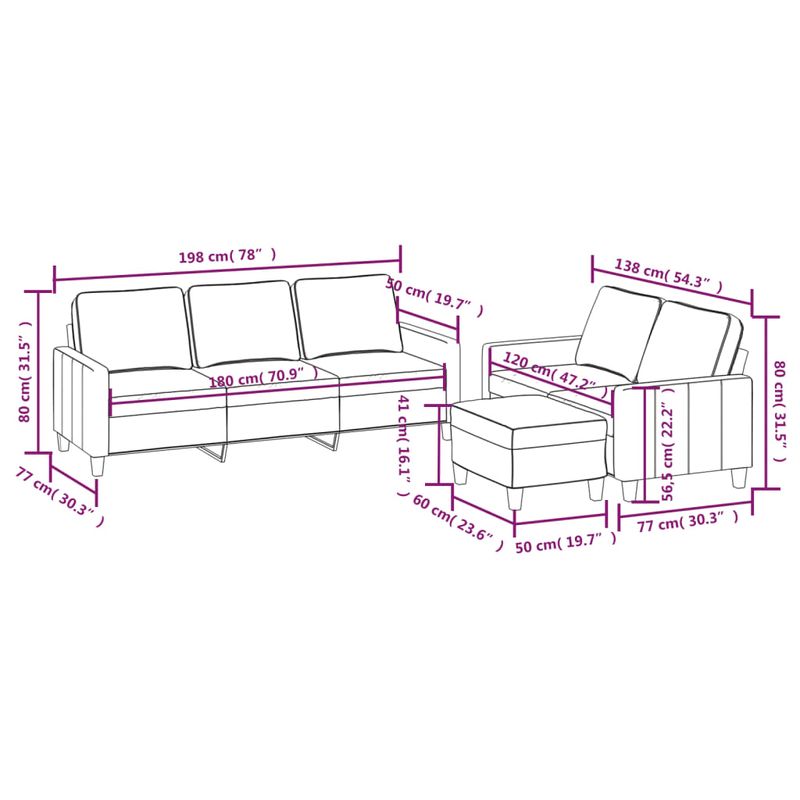 Casa si Gradina - Mobilier - Seturi de mobilier - Seturi living - Set de canapele cu perne, 3 piese, textil, negru, model 3 - Infinity.ro