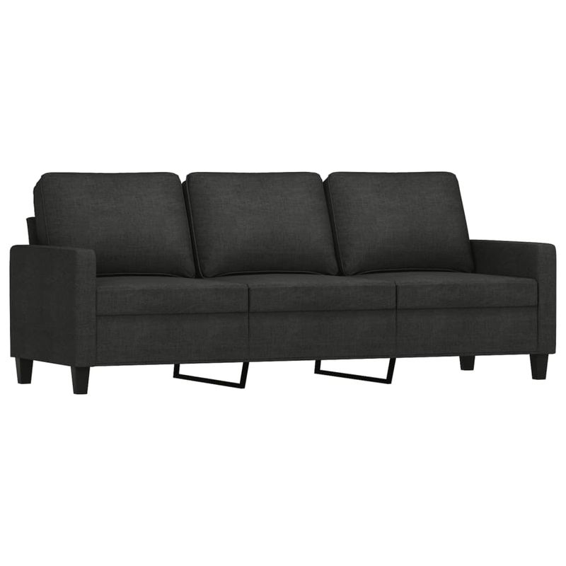 Casa si Gradina - Mobilier - Seturi de mobilier - Seturi living - Set de canapele cu perne, 3 piese, textil, negru, model 3 - Infinity.ro