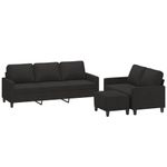 Casa si Gradina - Mobilier - Seturi de mobilier - Seturi living - Set de canapele cu perne, 3 piese, textil, negru, model 3 - Infinity.ro