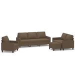 Casa si Gradina - Mobilier - Seturi de mobilier - Seturi living - Set de canapele cu perne, 4 piese, textil, maro, model 1 - Infinity.ro