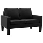 Casa si Gradina - Mobilier - Seturi de mobilier - Seturi living - Set de canapele, 2 piese, piele ecologica, negru, model 2 - Infinity.ro