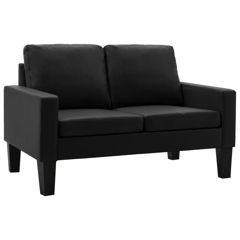 Casa si Gradina - Mobilier - Seturi de mobilier - Seturi living - Set de canapele, 2 piese, piele ecologica, negru, model 2 - Infinity.ro