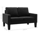 Casa si Gradina - Mobilier - Seturi de mobilier - Seturi living - Set de canapele, 2 piese, piele ecologica, negru, model 2 - Infinity.ro