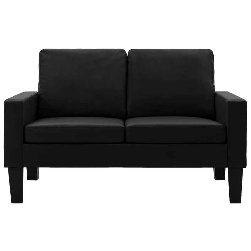 Casa si Gradina - Mobilier - Seturi de mobilier - Seturi living - Set de canapele, 2 piese, piele ecologica, negru, model 2 - Infinity.ro