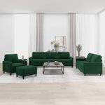 Casa si Gradina - Mobilier - Seturi de mobilier - Seturi living - Set de canapele cu perne, 4 piese, catifea, verde inchis, model 2 - Infinity.ro