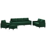 Casa si Gradina - Mobilier - Seturi de mobilier - Seturi living - Set de canapele cu perne, 4 piese, catifea, verde inchis, model 2 - Infinity.ro