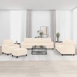 Casa si Gradina - Mobilier - Seturi de mobilier - Seturi living - Set de canapele cu perne, 4 piese, catifea, crem, model 2 - Infinity.ro