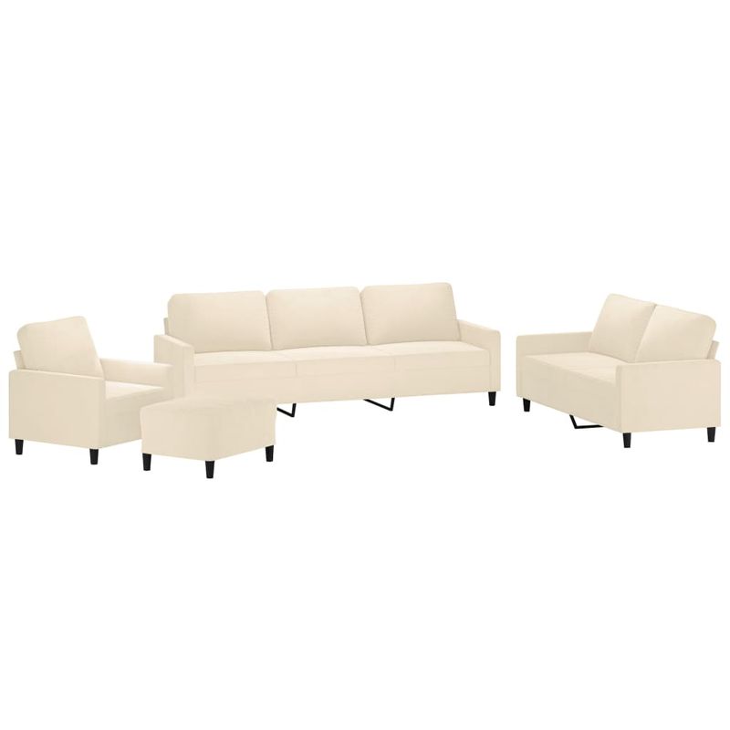 Casa si Gradina - Mobilier - Seturi de mobilier - Seturi living - Set de canapele cu perne, 4 piese, catifea, crem, model 2 - Infinity.ro
