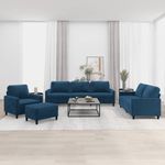 Casa si Gradina - Mobilier - Seturi de mobilier - Seturi living - Set de canapele cu perne, 4 piese, catifea, albastru, model 2 - Infinity.ro