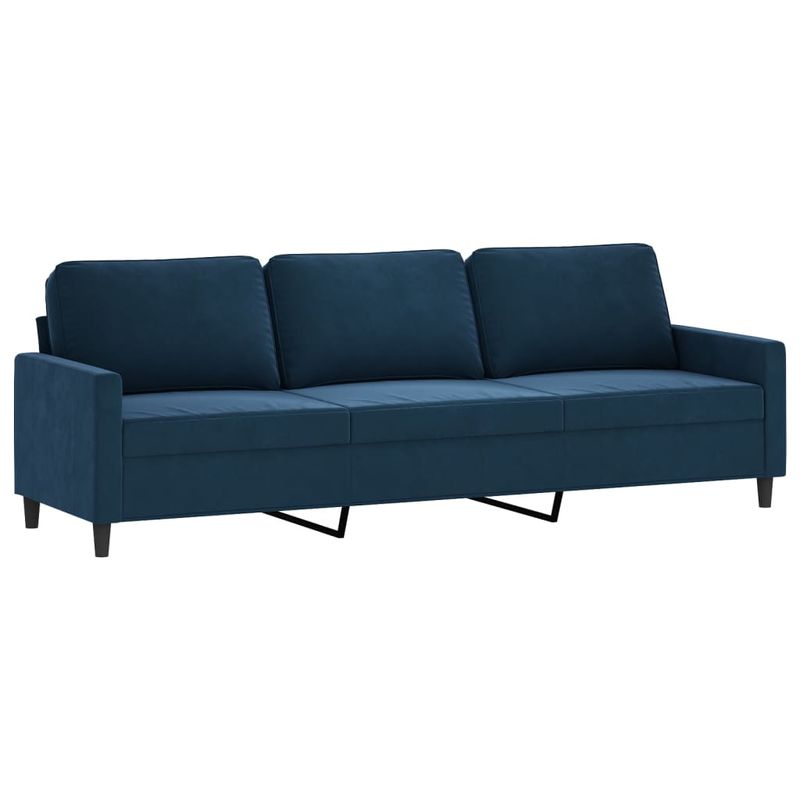 Casa si Gradina - Mobilier - Seturi de mobilier - Seturi living - Set de canapele cu perne, 4 piese, catifea, albastru, model 2 - Infinity.ro