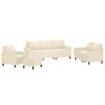 Casa si Gradina - Mobilier - Seturi de mobilier - Seturi living - Set de canapele cu perne, 4 piese, catifea, crem, model 1 - Infinity.ro