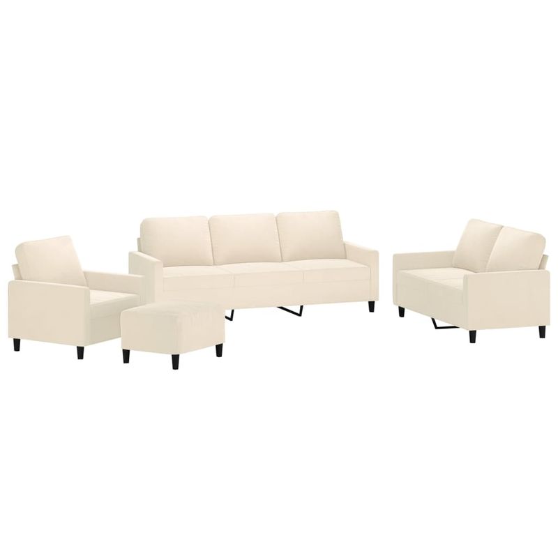 Casa si Gradina - Mobilier - Seturi de mobilier - Seturi living - Set de canapele cu perne, 4 piese, catifea, crem, model 1 - Infinity.ro