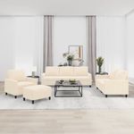 Casa si Gradina - Mobilier - Seturi de mobilier - Seturi living - Set de canapele cu perne, 4 piese, catifea, crem, model 1 - Infinity.ro