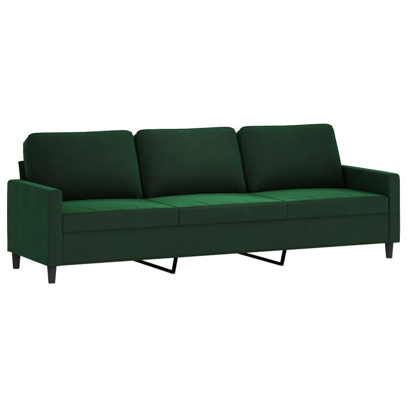 Casa si Gradina - Mobilier - Seturi de mobilier - Seturi living - Set de canapele cu perne, 3 piese, catifea, verde inchis, model 4 - Infinity.ro