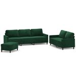 Casa si Gradina - Mobilier - Seturi de mobilier - Seturi living - Set de canapele cu perne, 3 piese, catifea, verde inchis, model 4 - Infinity.ro