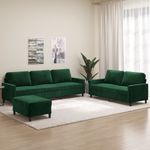 Casa si Gradina - Mobilier - Seturi de mobilier - Seturi living - Set de canapele cu perne, 3 piese, catifea, verde inchis, model 4 - Infinity.ro