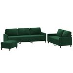 Casa si Gradina - Mobilier - Seturi de mobilier - Seturi living - Set de canapele cu perne, 3 piese, catifea, verde inchis, model 4 - Infinity.ro