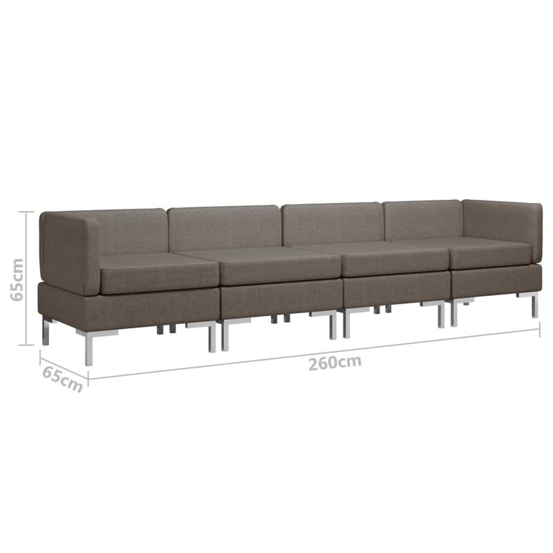 Casa si Gradina - Mobilier - Seturi de mobilier - Seturi living - Set de canapele, 4 piese, textil, gri taupe, model 2 - Infinity.ro