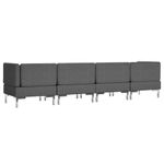Casa si Gradina - Mobilier - Seturi de mobilier - Seturi living - Set de canapele, 4 piese, textil, gri inchis, model 3 - Infinity.ro