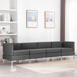 Casa si Gradina - Mobilier - Seturi de mobilier - Seturi living - Set de canapele, 4 piese, textil, gri inchis, model 3 - Infinity.ro