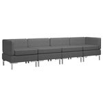 Casa si Gradina - Mobilier - Seturi de mobilier - Seturi living - Set de canapele, 4 piese, textil, gri inchis, model 3 - Infinity.ro