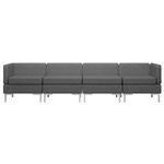 Casa si Gradina - Mobilier - Seturi de mobilier - Seturi living - Set de canapele, 4 piese, textil, gri inchis, model 3 - Infinity.ro