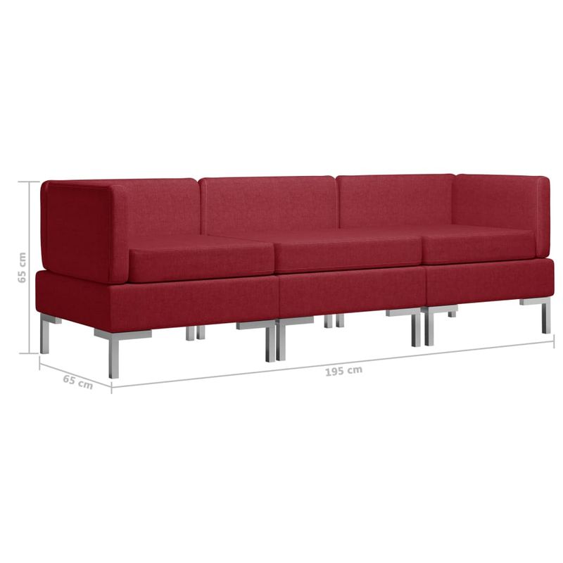 Casa si Gradina - Mobilier - Seturi de mobilier - Seturi living - Set de canapele, 3 piese, textil, rosu vin, model 1 - Infinity.ro