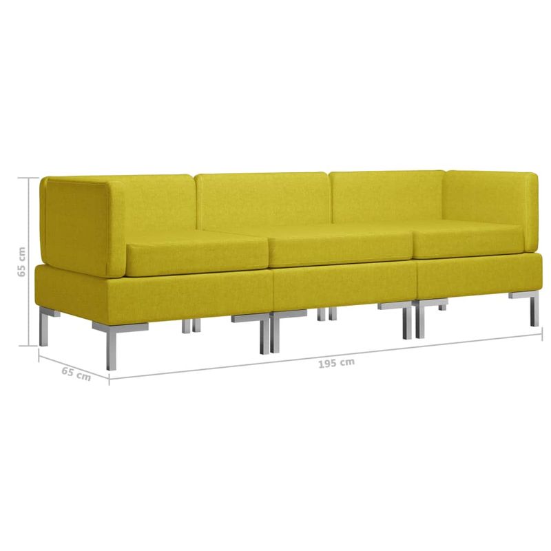 Casa si Gradina - Mobilier - Seturi de mobilier - Seturi living - Set de canapele, 3 piese, textil, galben, model 2 - Infinity.ro
