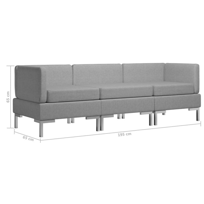 Casa si Gradina - Mobilier - Seturi de mobilier - Seturi living - Set de canapele, 3 piese, textil, gri deschis, model 2 - Infinity.ro